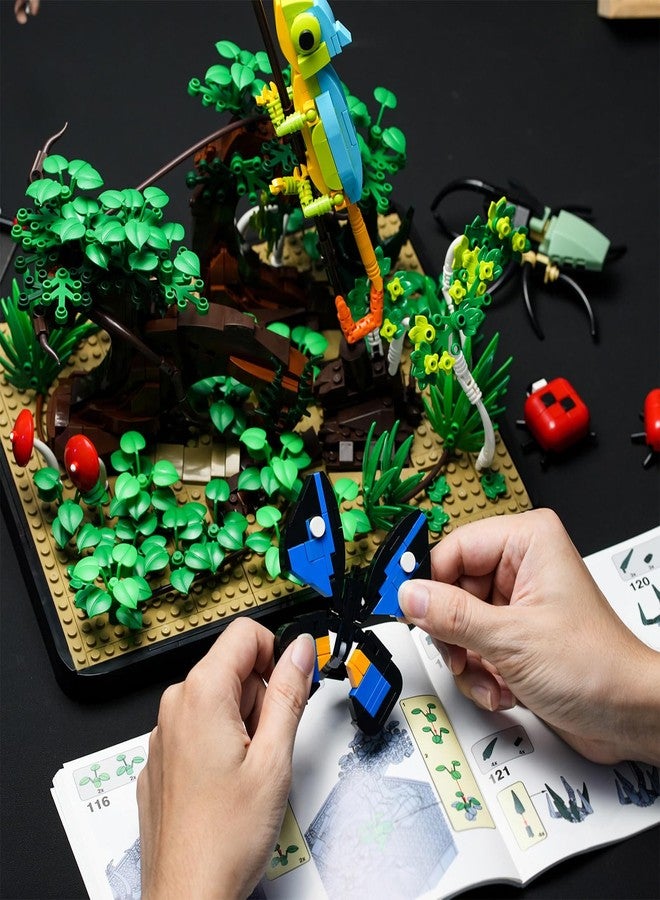 ENJBRICK Flowers Botanical Butterfly Garden Building Set for Adutls,Animals Insect Tank Building Toy Set for Boys and Girls 12 Years Up 1284 PCS - Image 3